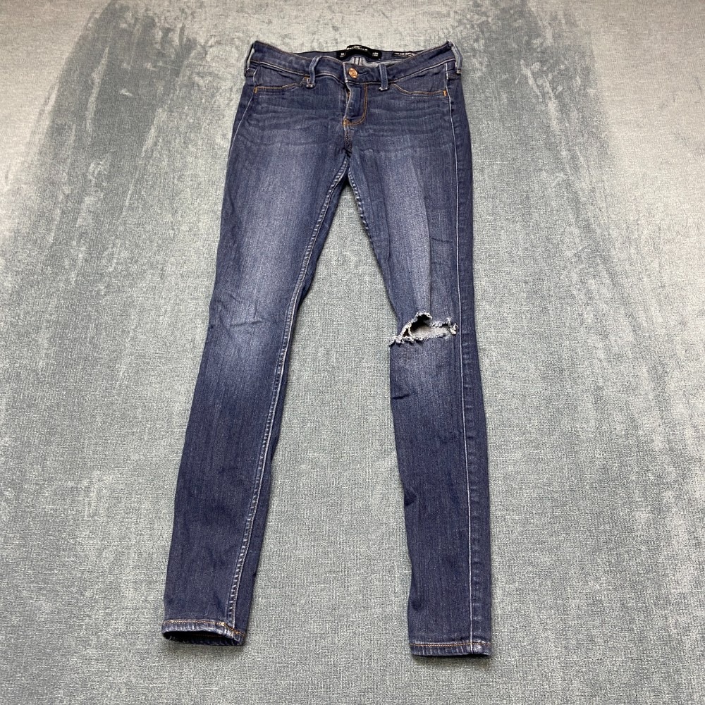 Hollister Legging Jeans Women 1R 25x28 Blue Low Rise Advanced Stretch Distressed